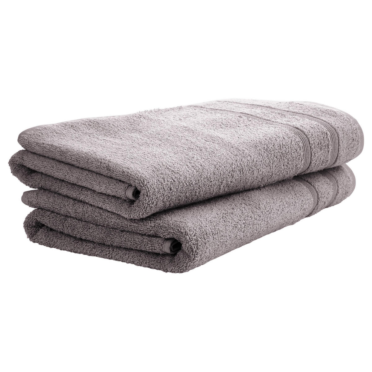 DUSCHTUCHSET Brooklyn - 2-teilig - 70x140 cm - Hellgrau - Hellgrau, Textil (70/140cm) - Uncover by Schiesser
