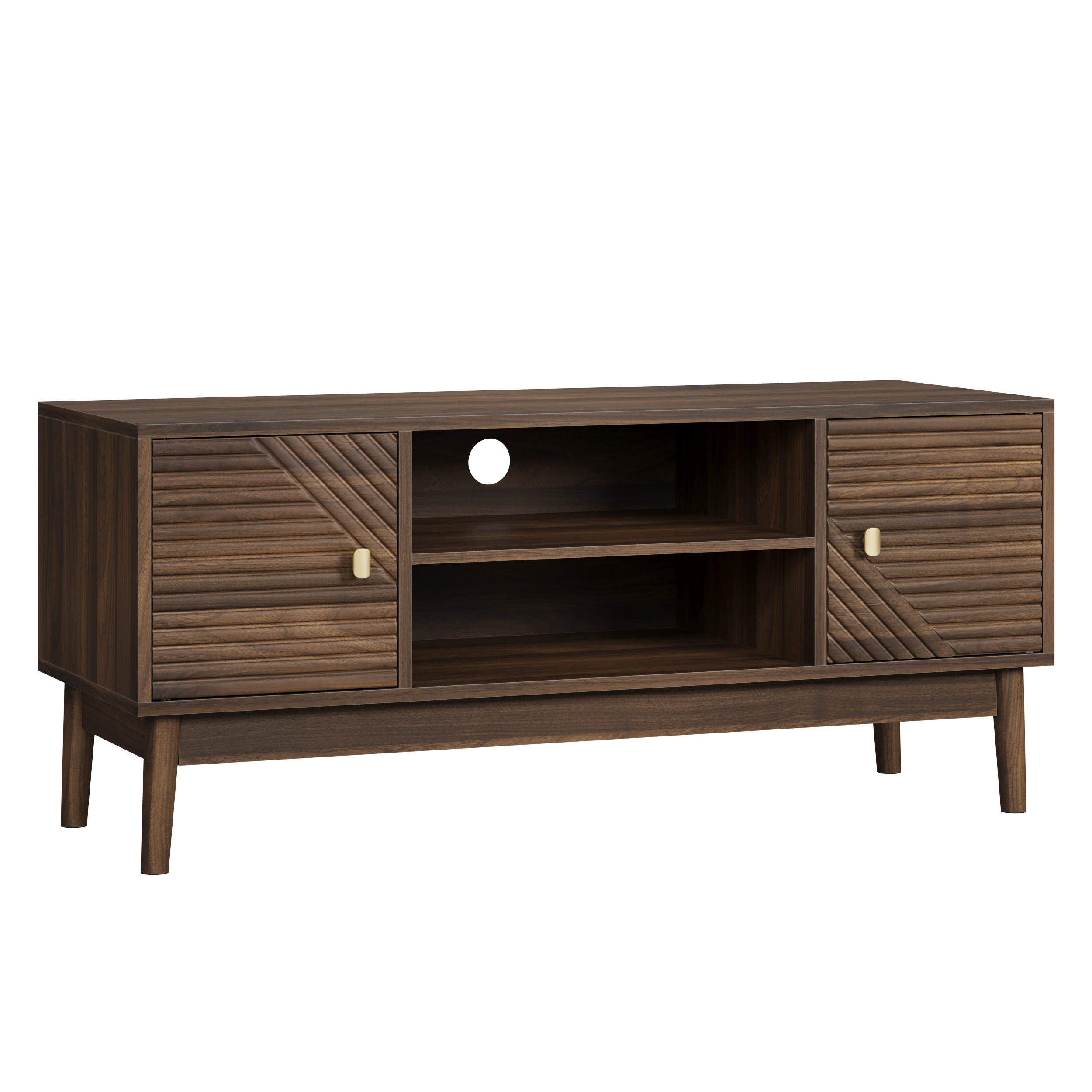 SIDEBOARD Holzdekor mit Türen und Schubladen - Braun, Holzwerkstoff (110/48/40cm) - Urban Meuble