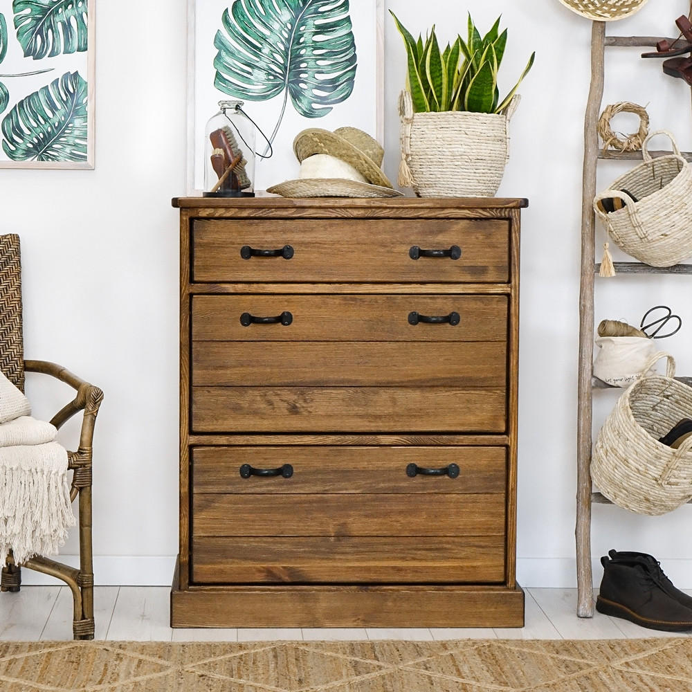 SCHUHSCHRANK aus Massivholz Rustyk 2 - Dunkelbraun, Holz (88/106.5/40cm) - Seart