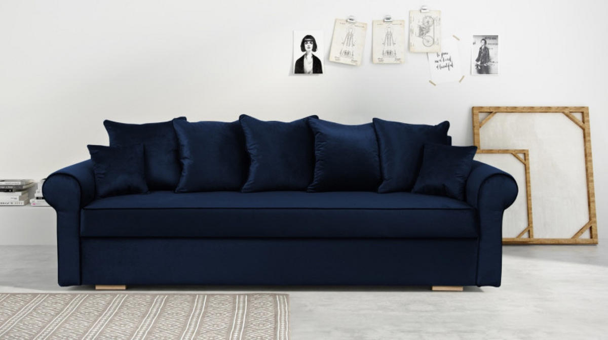 SOFA Grau VIVIA Ausziehbar Drei-Sitzig - Grau, Textil (237/100/85cm) - Sepro Meble