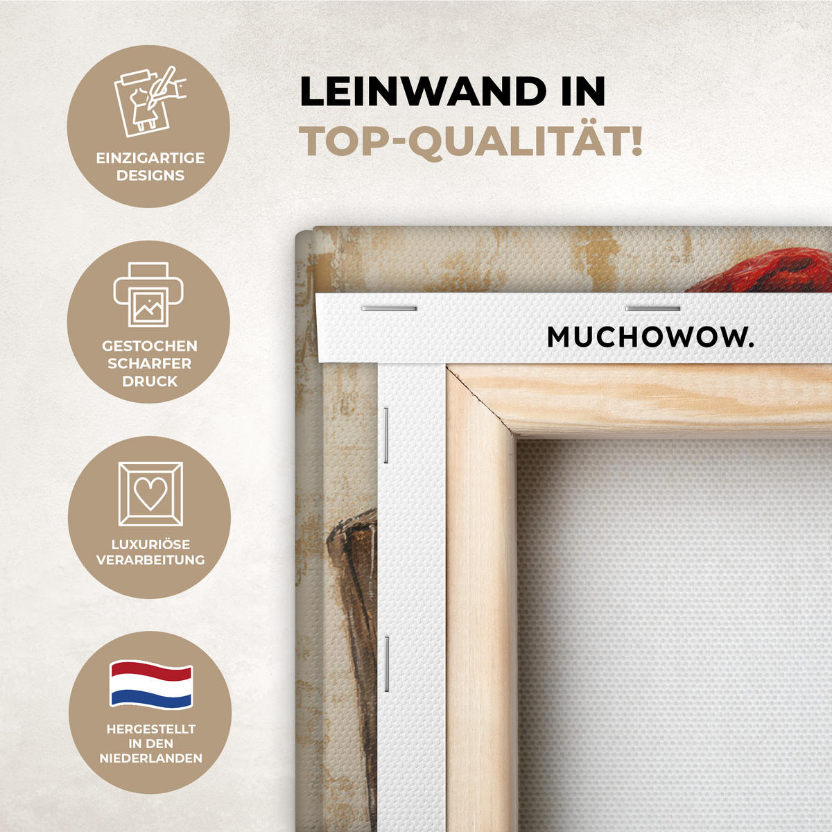 LEINWANDBILD Weihnachten - Weihnachtsmann - Winter - Open Fireside 30x20 cm - Dunkelrot, Textil (30/20cm) - MuchoWow