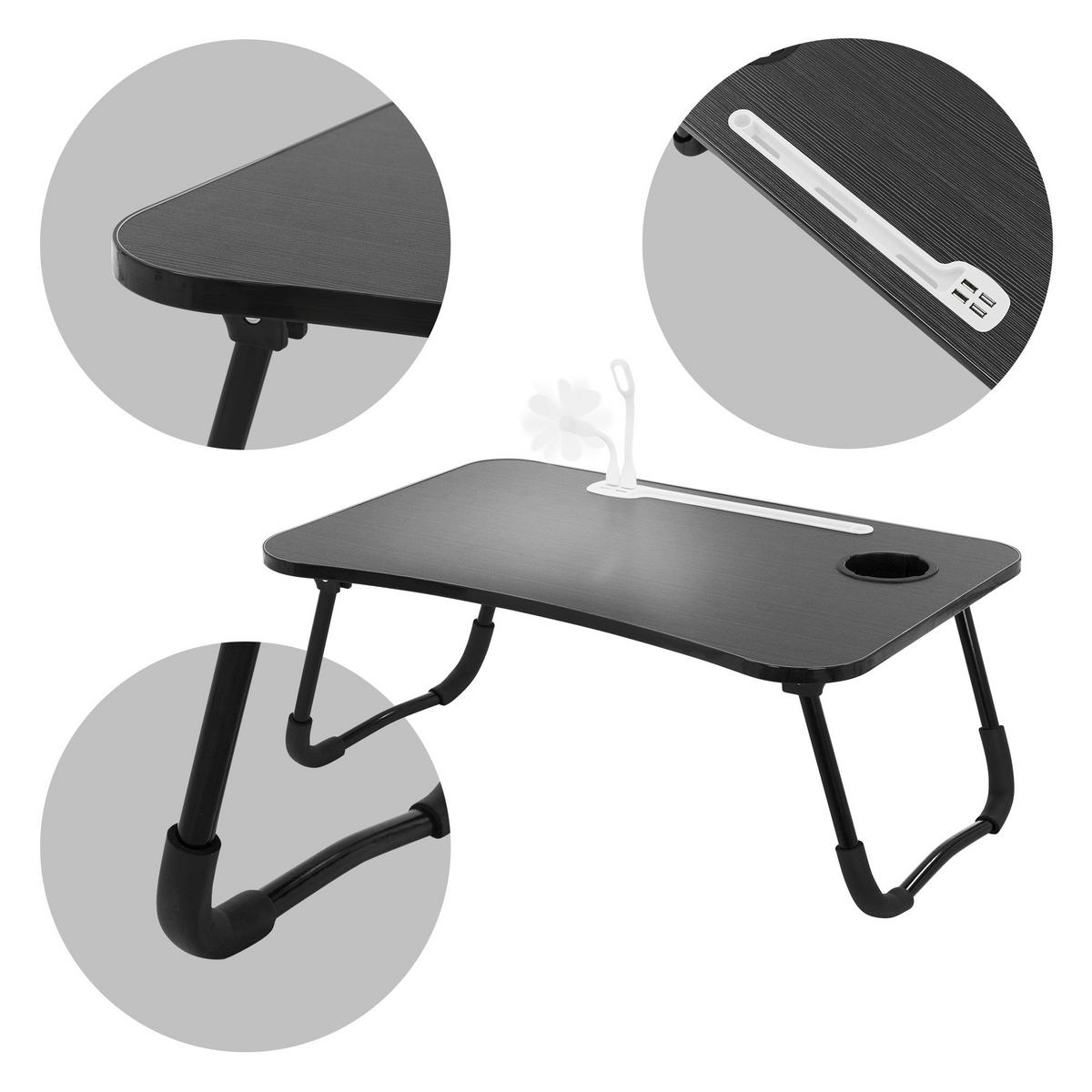 LAPTOPTISCH - Schwarz, Holzwerkstoff (60/40/25cm) - ML-DESIGN