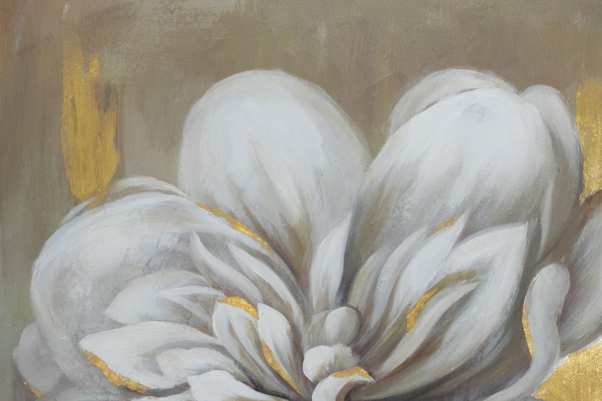 ACRYLBILD HANDGEMALT Weiß 78/103 cm - Beige/Weiß, Textil (77.5/102.5cm) - KUNSTLOFT