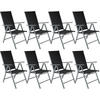 GARTENSTUHL 8er Set Marilena,67 x 56 x 105 cm,anthrazit - Anthrazit, Metall (56/105/67cm) - tectake