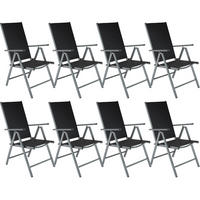 GARTENSTUHL 8er Set Marilena,67 x 56 x 105 cm,anthrazit - Anthrazit, Metall (56/105/67cm) - tectake