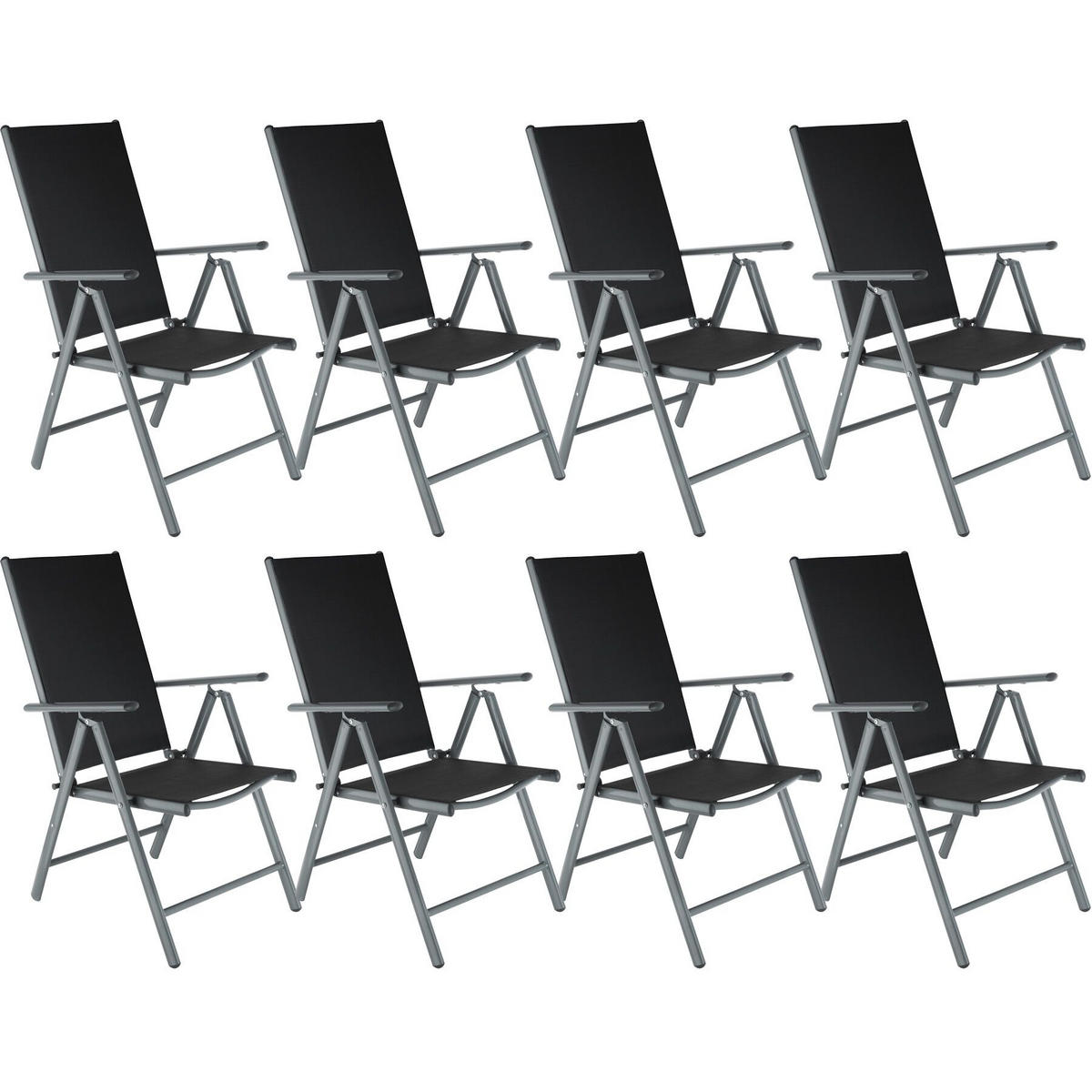 GARTENSTUHL 8er Set Marilena,67 x 56 x 105 cm,anthrazit - Anthrazit, Metall (56/105/67cm) - tectake