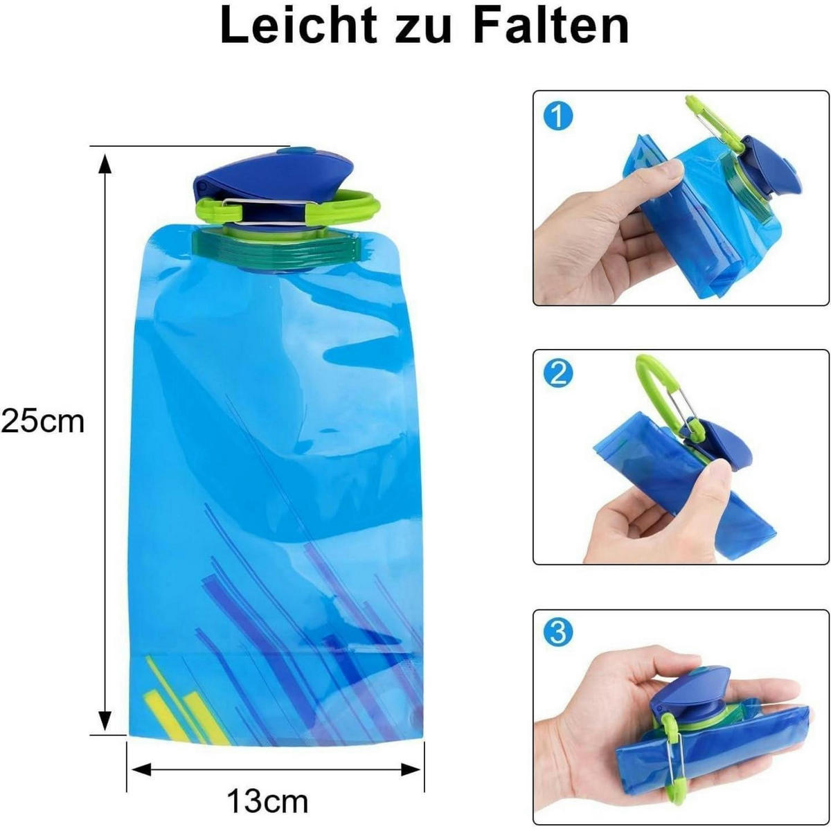 TRINKFLASCHE 2-teiliges Set Schwarz - Schwarz, Kunststoff (13/13cm)