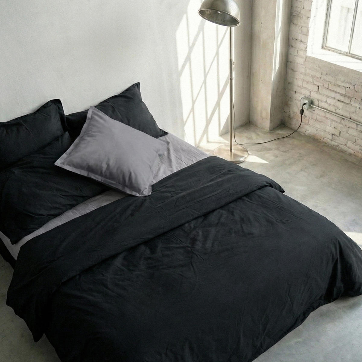 BETTBEZUG basic 220x220 cm (komfortgrösse) schwarz - Schwarz, Textil (220/220cm) - Happy Friday