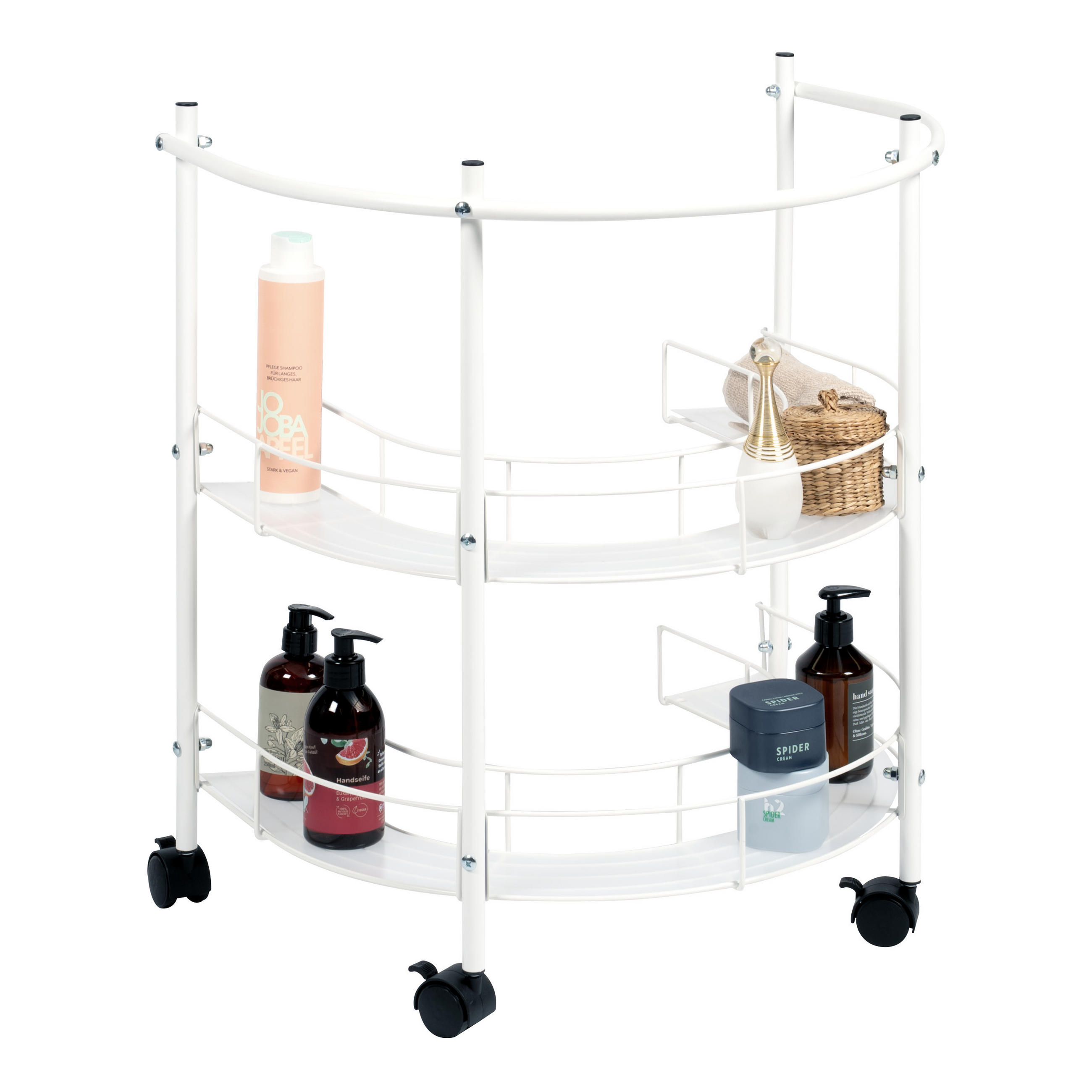 WASCHBECKENUNTERSCHRANK, weiß, Metall - Weiß, Metall (57.5/64/44.5cm) - eluno