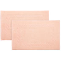 BADEMATTE, 2er-Set, 50x70 cm, 100% Baumwolle, Rosa - Orange, Textil (50/70cm) - Zollner