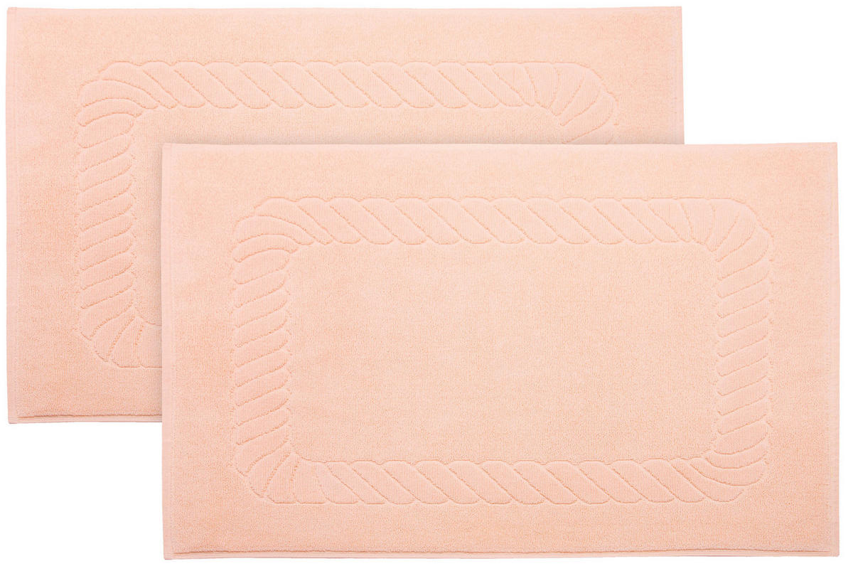 BADEMATTE, 2er-Set, 50x70 cm, 100% Baumwolle, Rosa - Orange, Textil (50/70cm) - Zollner