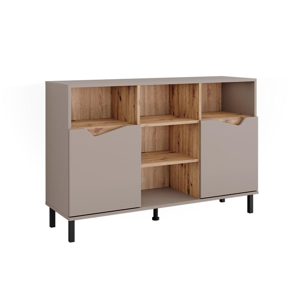 Vicco Kommode Greige, Eiche Artisan 120x81.3x38 cm