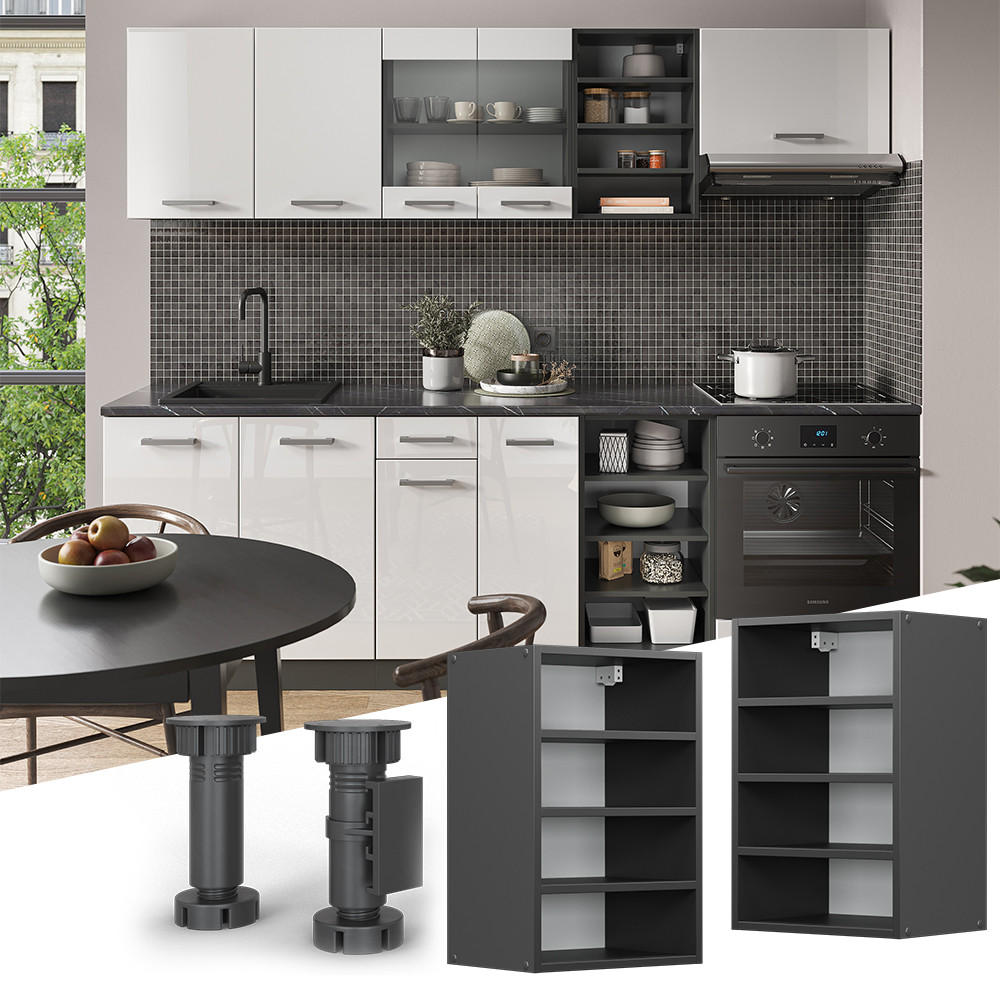HÄNGESCHRANK R-Line Anthrazit 40 cm - Anthrazit, Holzwerkstoff (40/60/29cm) - Vicco
