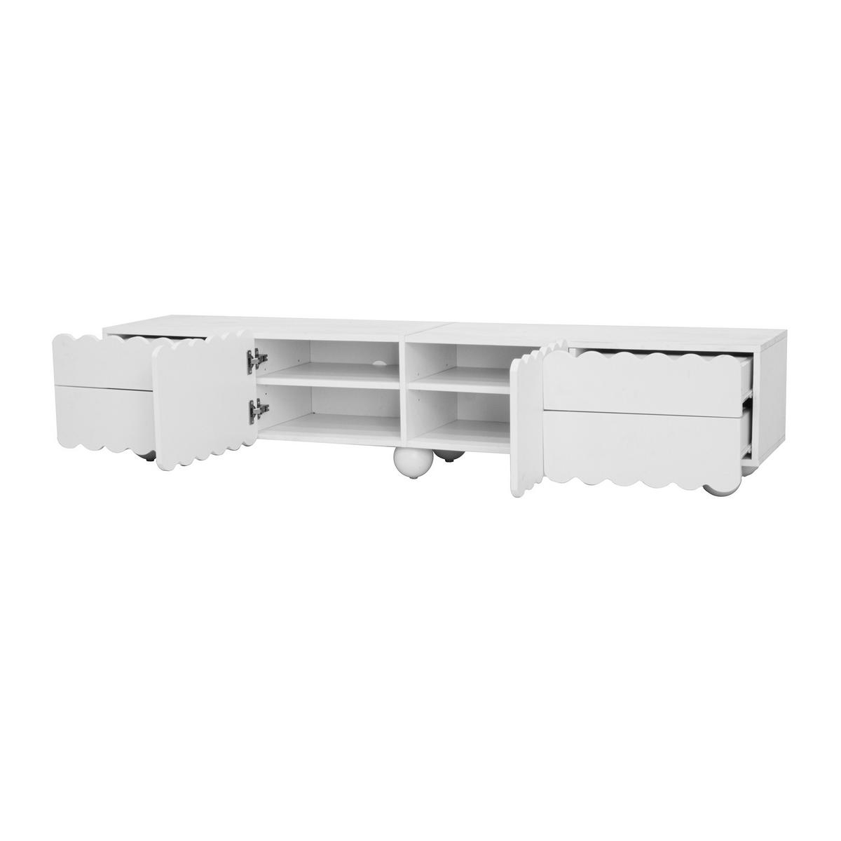 TV-ELEMENT 175/38/37 cm Weiß mit 4 Schubladen und 2 Türen - Weiß, Holz (175/37/38cm) - Oxeza