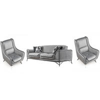 SITZGARNITUR Bond Grau Stellvariante:3+1+1 - Grau, Holz (227/85/100cm) - Villa Möbel