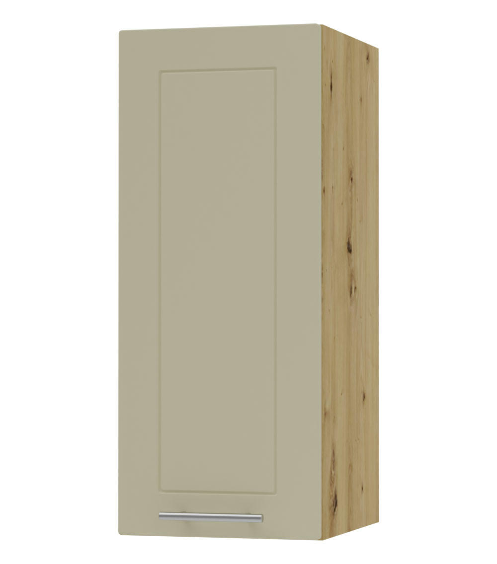 KÜCHENHÄNGESCHRANK Kvantum W2/30 Vanille Matt / Eiche Artisan Matt 30 / 32,5 / 72cm - Creme/Eiche Artisan, Holz/Holzwerkstoff (30/72/32.5cm) - Feldmann-Wohnen