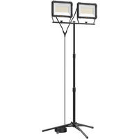 LED-DOPPELBAUSTRAHLER mit Stativ (2x150W, 2x12500 Lumen, 1,70m) - Schwarz, Metall (126/126/167cm) - Northpoint