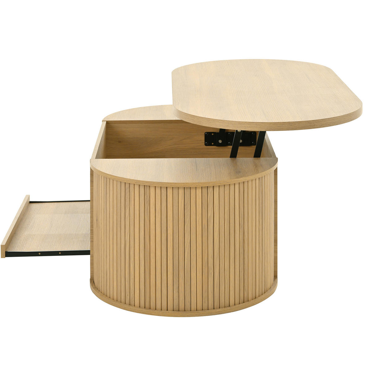 KONFERENČNÍ stolek, 110/55,5/40 cm, MDF přírodní, výškově nastavitelná deska - přírodní, kompozitní dřevo (110/55.5/40cm) - BEAOK