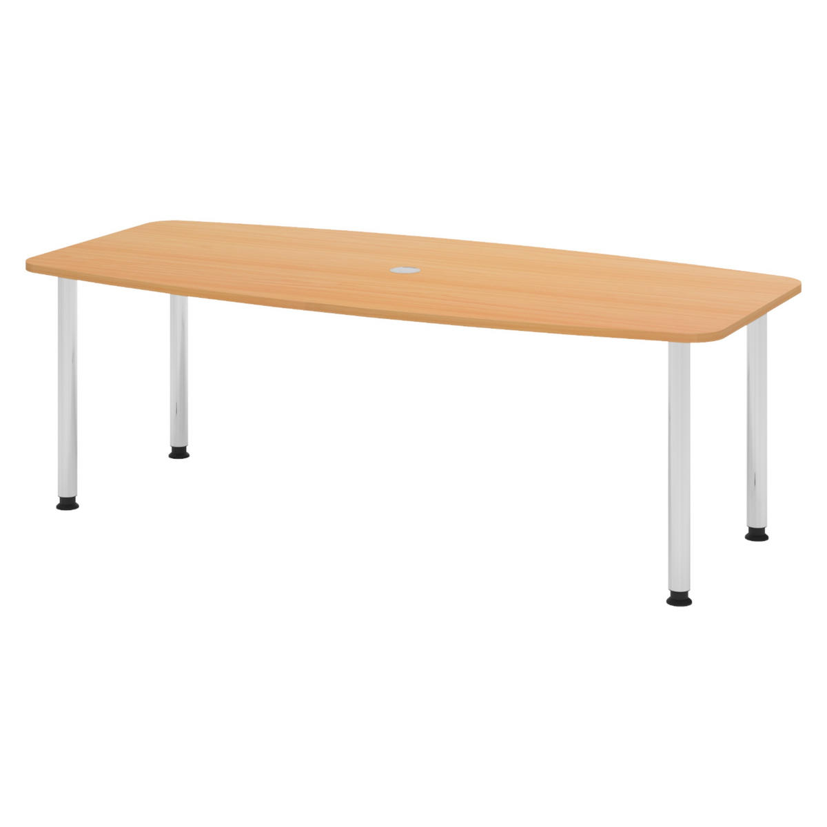 KONFERENZTISCH klein KT22 103/220/74,5 cm in Buchefarben/Chromfüße - Chromfarben/Buchefarben, Holzwerkstoff (103/220/74.5cm) - bümö