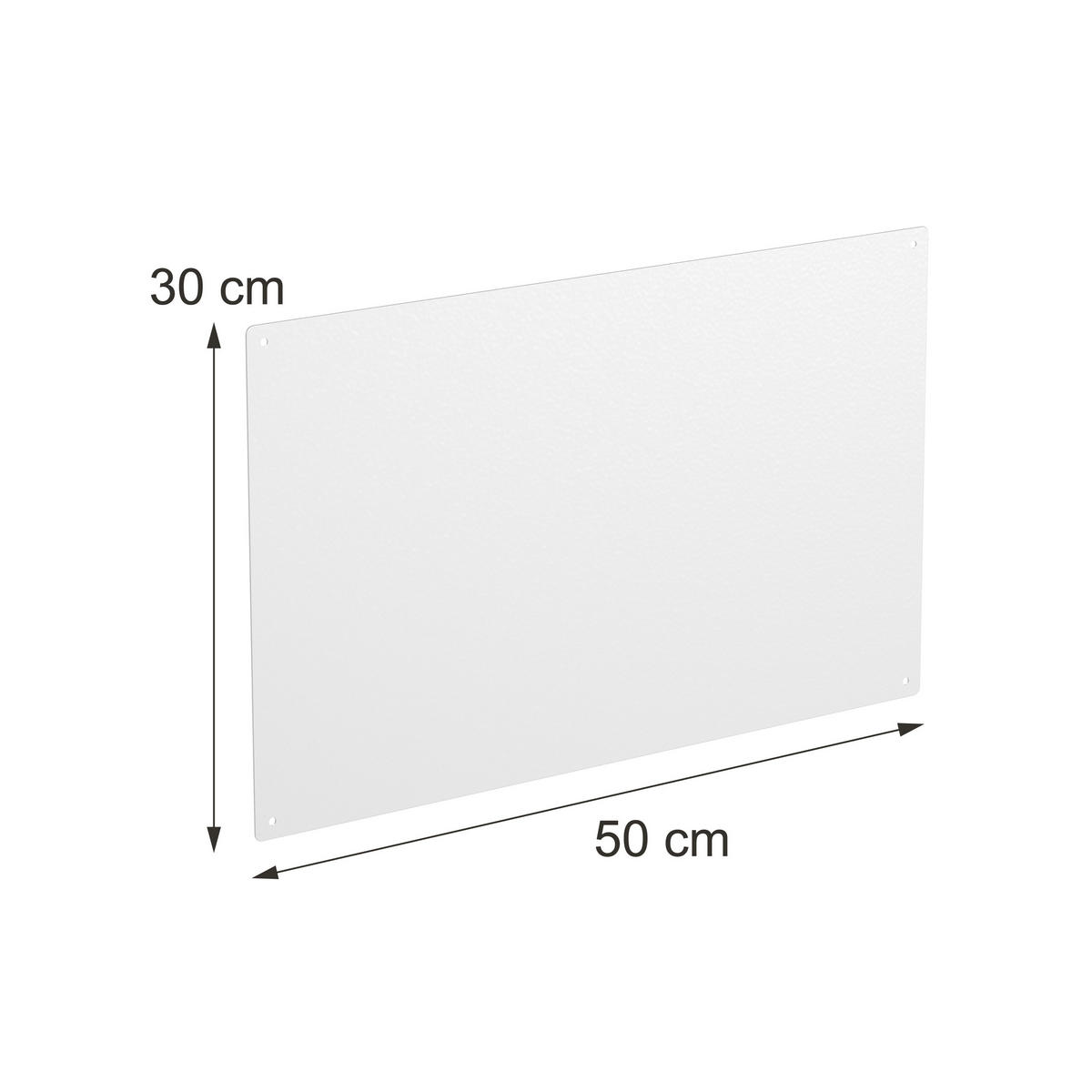 MAGNETTAFEL Weiß Stahl beschreibbar 50x30 cm - Weiß, Metall (50/30/0.1cm) - Relaxdays