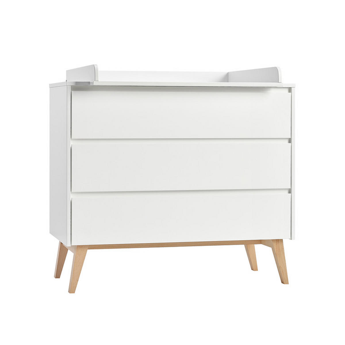 POKOJ PRO MIMINKO 3DÍLNÝ Bílá a dřevo - bílá, kompozitní dřevo (124/89/66cm) - Petits-meubles