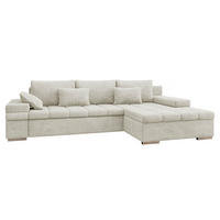ECKSOFA Bangkok, Seite: Rechts - Silberfarben/Creme, Holz/Textil (310/175cm) - MIRJAN24