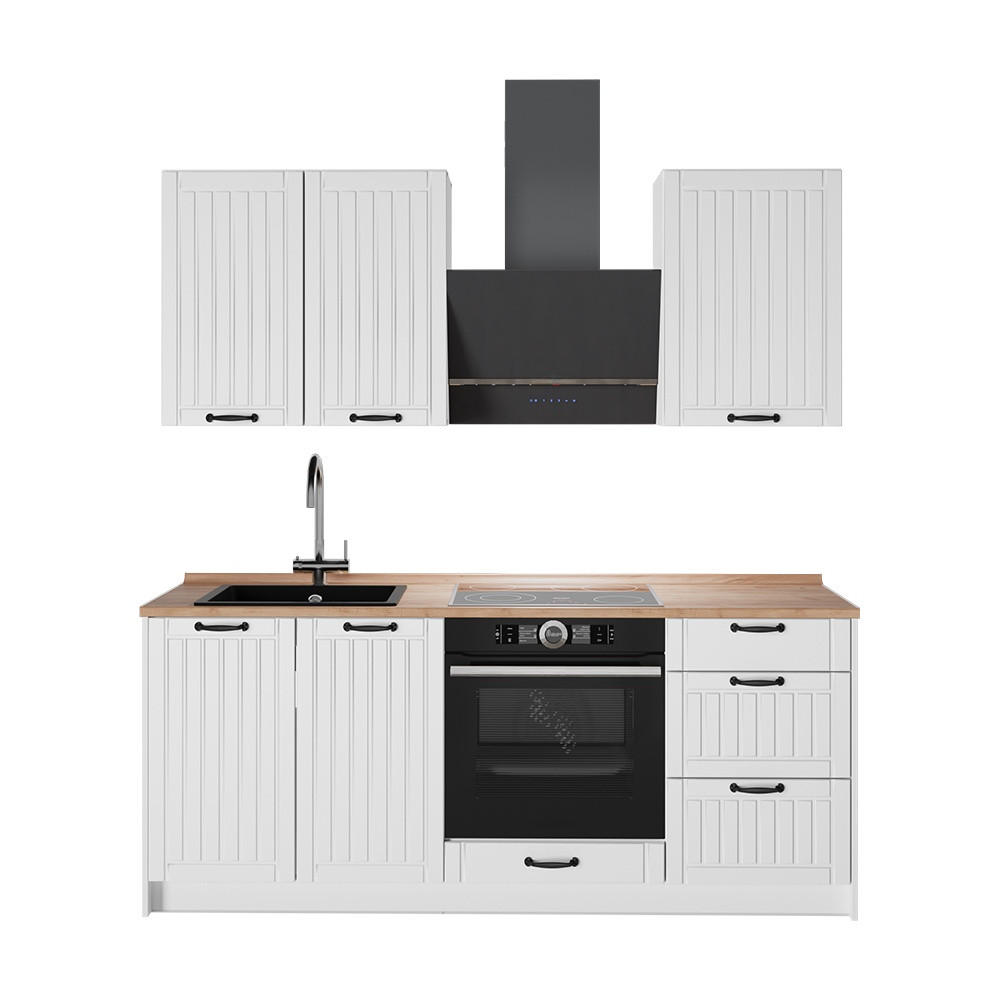 SAMOSTATNÁ KUCHYŇA Fame-Line, Biely vidiecky dom/biely, 190 cm, AP Oak - biela, kompozitné drevo (190/82/60cm) - Vicco