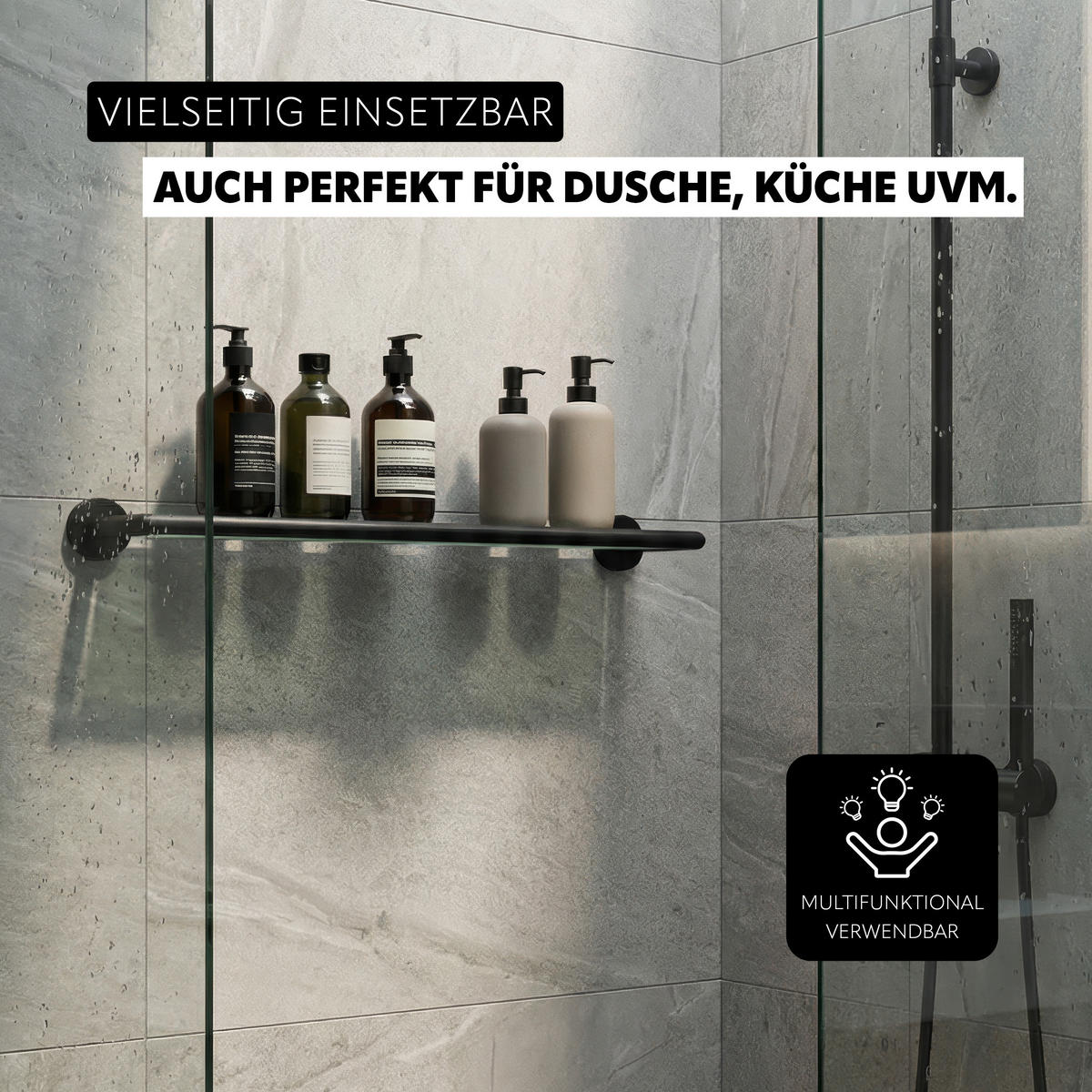 GLASABLAGE PIAZZA BLACK, Glas und Edelstahl, schwarz - Schwarz, Metall (54/6/14cm) - bremermann