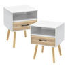 BEISTELLTISCH-SET 2 TLG. Gävle - Eichefarben/Naturfarben, Holz/Holzwerkstoff (40/42/57cm) - [en.casa]