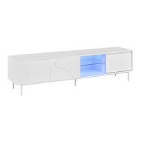 LOWBOARD DE-40288 mit Schiebetüren und LED Weiß - Weiß, Holzwerkstoff (180/45/40cm) - ComfortXL