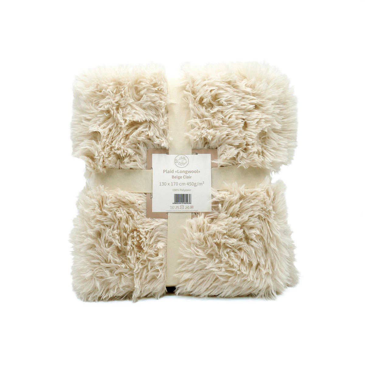 DECKE in Langhaaroptik Longwool 130x170 Hellbeige - Beige, Textil (130/170cm) - LE COMPTOIR DE LA PLAGE