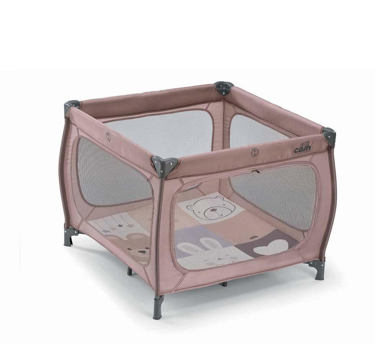 REISEBETT und Laufstall für Kinder Qbox - Beige, Kunststoff/Textil (225/225cm) - Cam il Mondo del Bambino S.p.A.