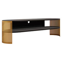 TV-LOWBOARD Fikoli Oval Gold - Goldfarben/Schwarz, Holzwerkstoff/Metall (140/40/40cm) - MIRJAN24
