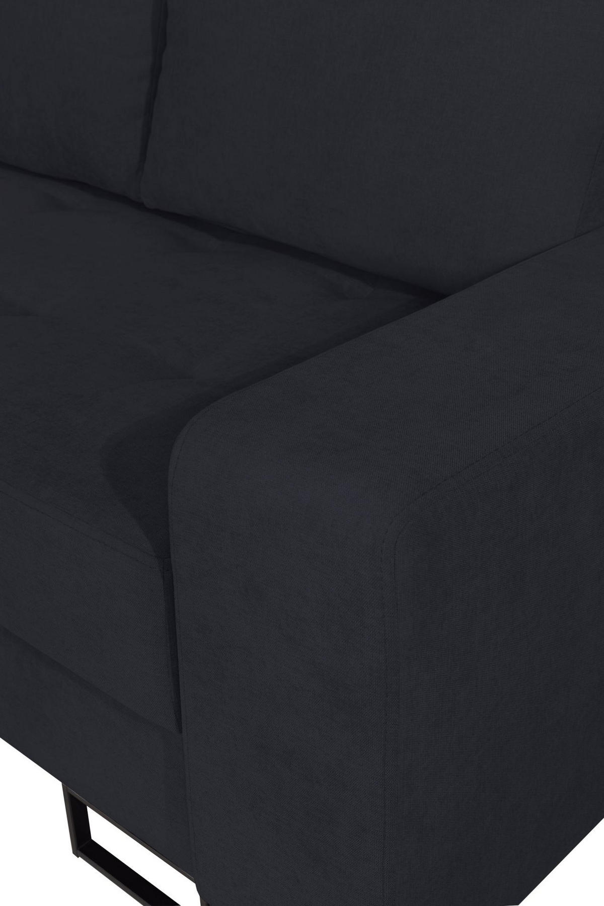 ECKSOFA Larelle Graphit Chenille 245 cm - Schwarz, Textil/Metall (245/200cm) - Selsey