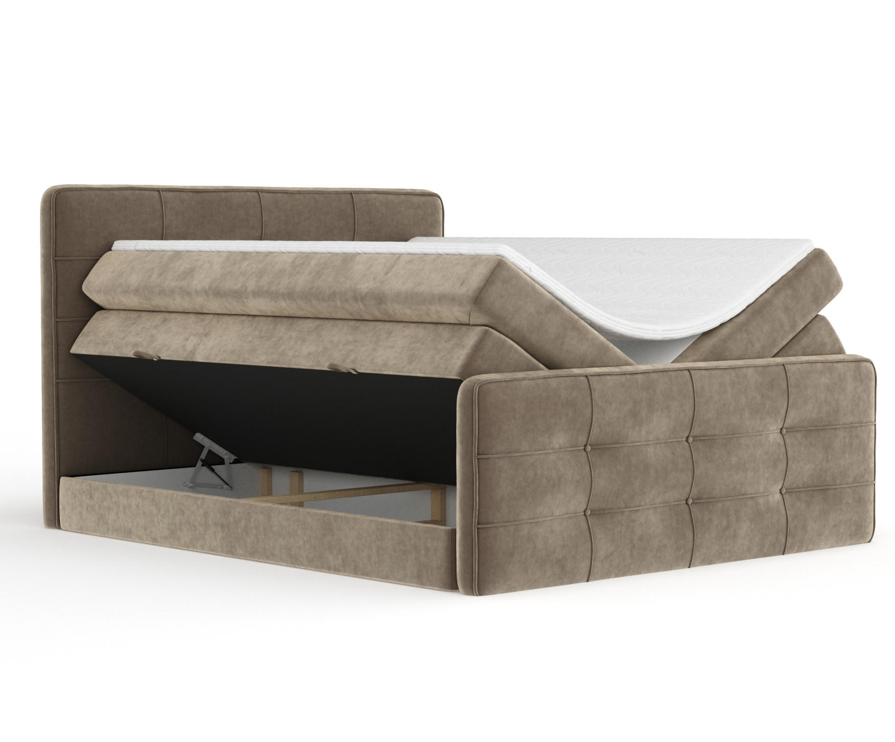 BOXSPRINGBETT Semplice Braun 140/200 cm - Schwarz/Braun, Holz/Holzwerkstoff (140/200cm) - Maison de Reve