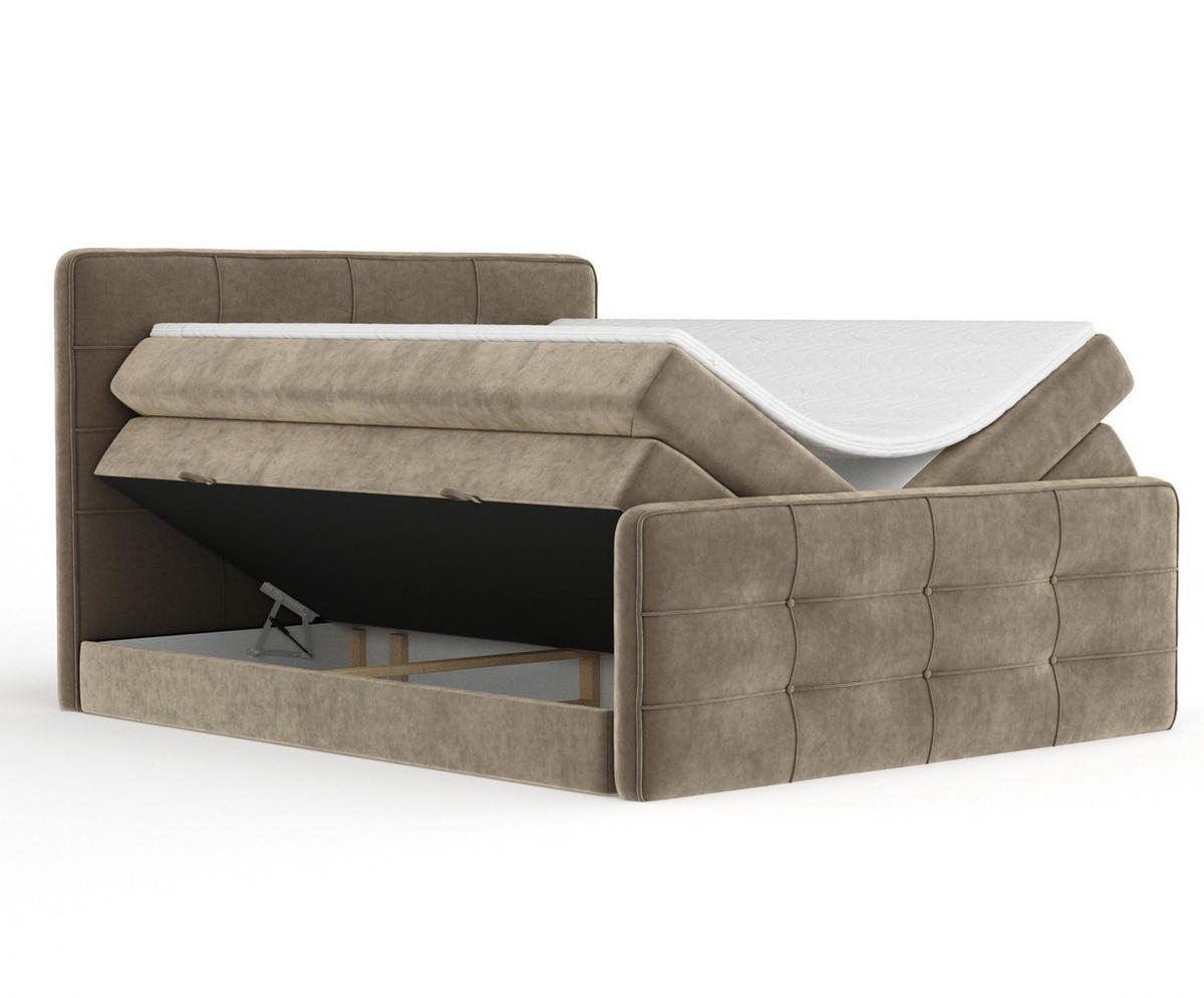 BOXSPRINGBETT Semplice Braun 180/200 cm - Schwarz/Braun, Holz/Holzwerkstoff (180/200cm) - Maison de Reve