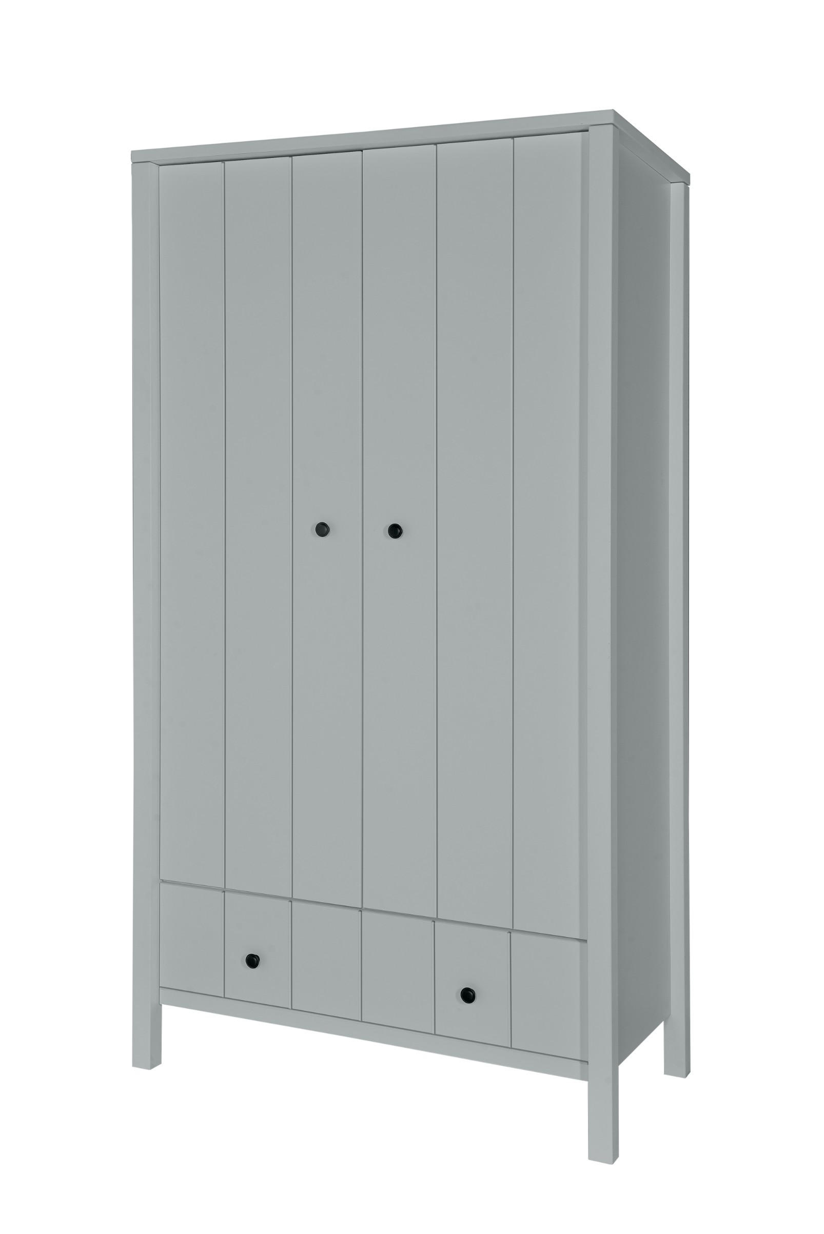 DETSKÁ SKRÍŇ Allpin_2, 2-dverová – ideálna do detskej izby - sivá, kompozitné drevo (102/190/55cm) - RAUMHIRSCH FURNITURE