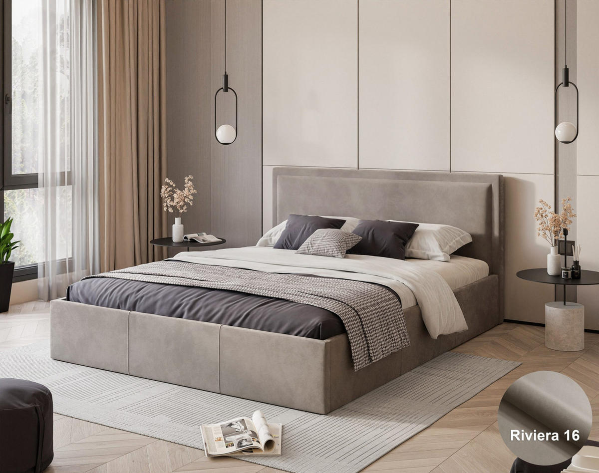 POLSTERBETT Osterne 120x200 cm, Beige - Hellbraun, Textil (120/200cm) - Fedve