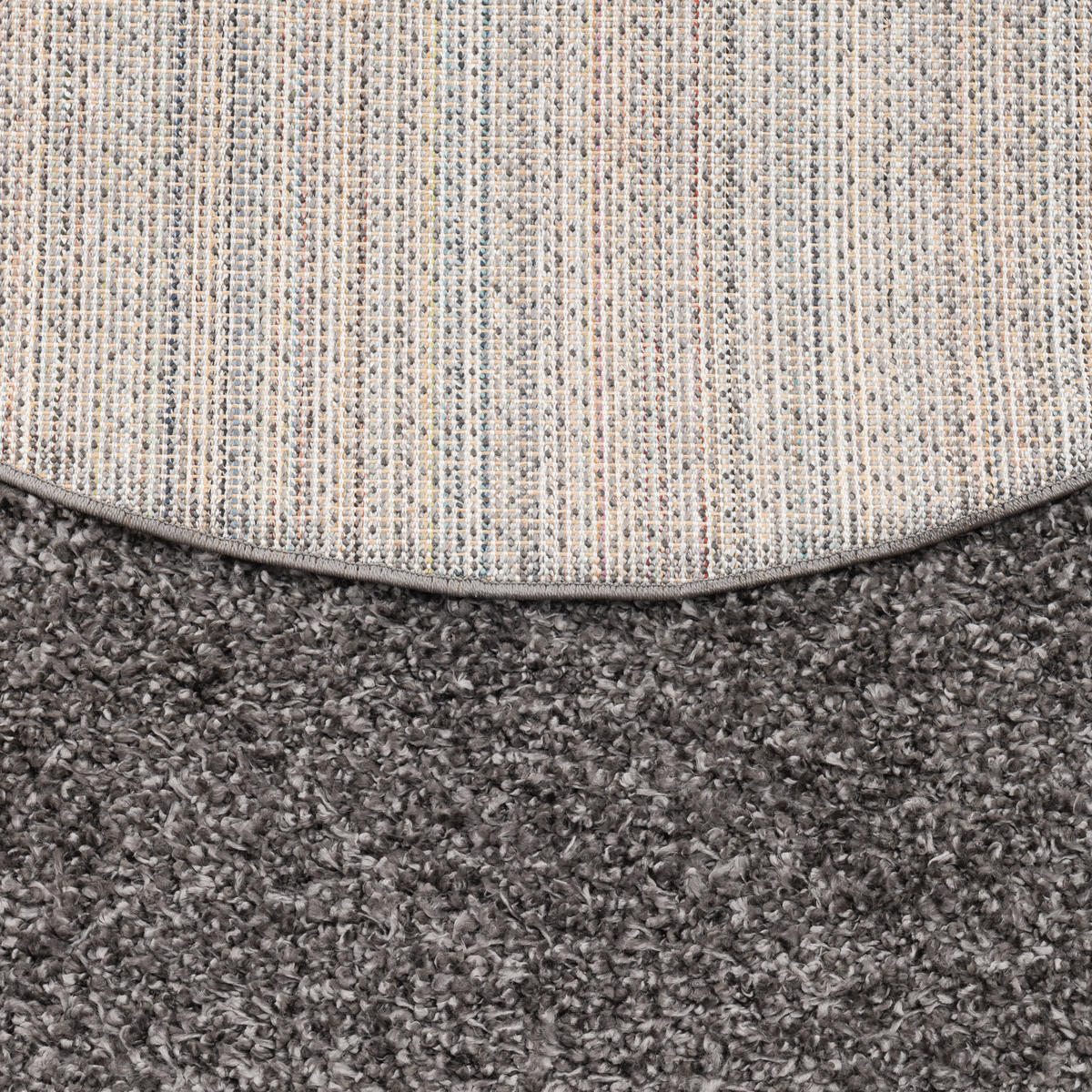 HOCHFLOR LANGFLOR SHAGGY TEPPICH COMFY MIX RUND - Anthrazit, Textil (120/120cm) - Pergamon