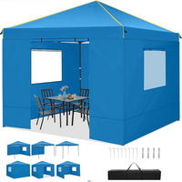 FALTPAVILLON 3 x 3 m wasserdicht mit Seitenwänden Lichtblau - Blau, Textil (299.7/271.8/299.7cm)