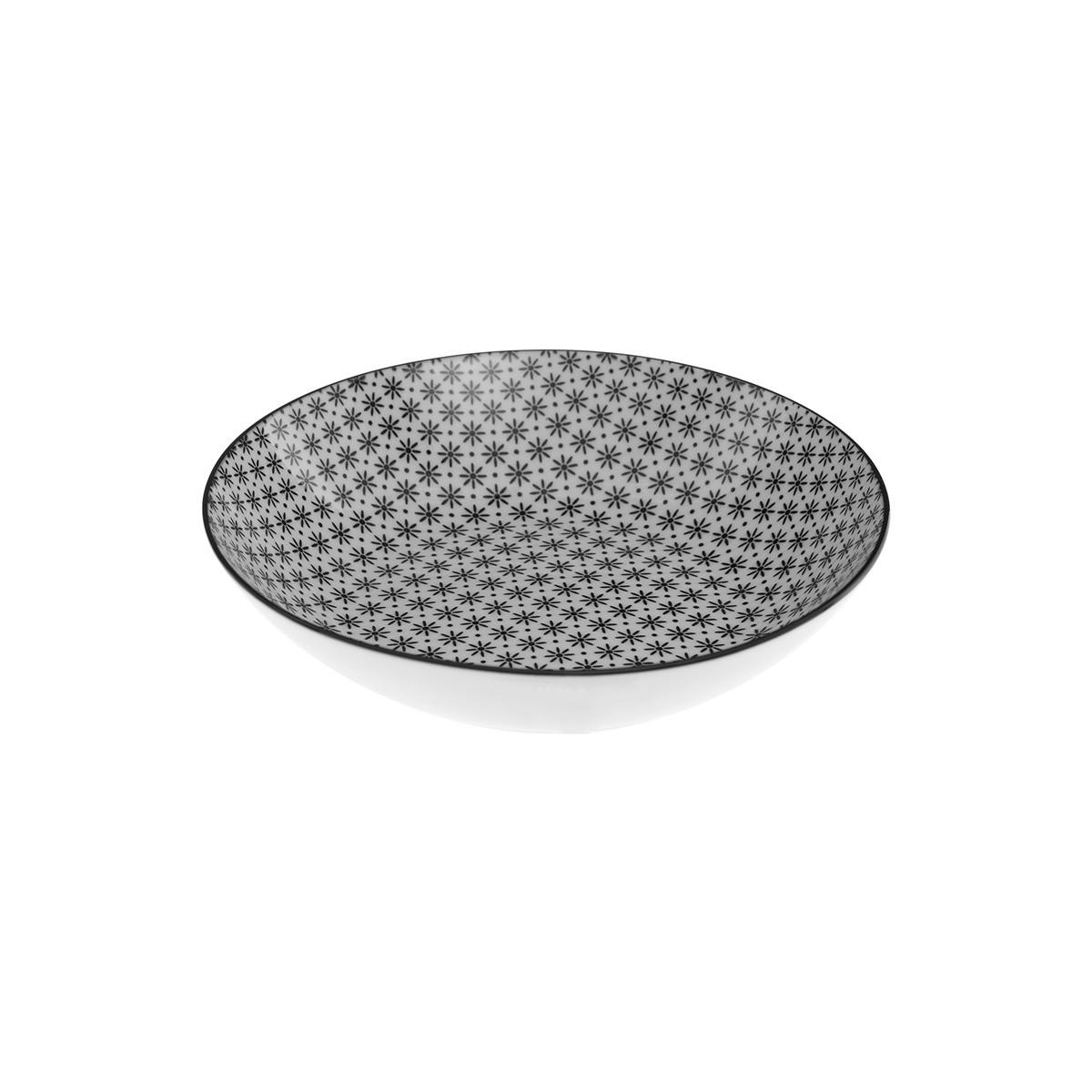 GESCHIRR-SET für 6 Personen Bohemia Muster 2 27/27/2,5 cm - Schwarz, Keramik (27/2.5/27cm) - Secret de Gourmet