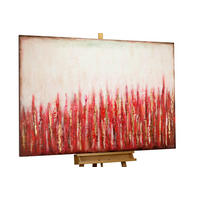 ACRYLBILD HANDGEMALT 120/80 cm - Beige/Rot, Holz/Textil (120/80cm) - KUNSTLOFT