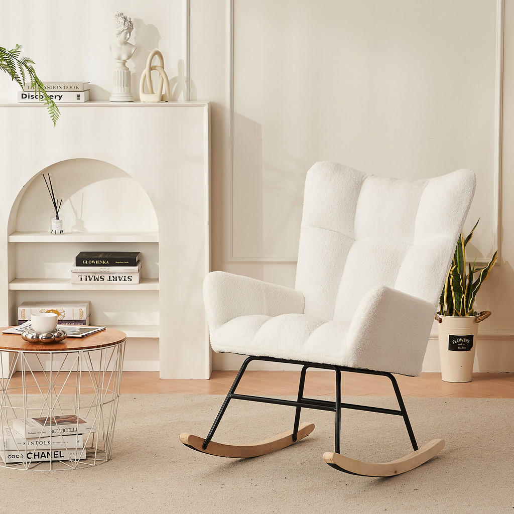 Thumbnail - Urban Meuble Schaukelsessel, Weiß, Textil, Mode, 53.5x91x95 cm, Wohnzimmer, Sessel, Relaxsessel