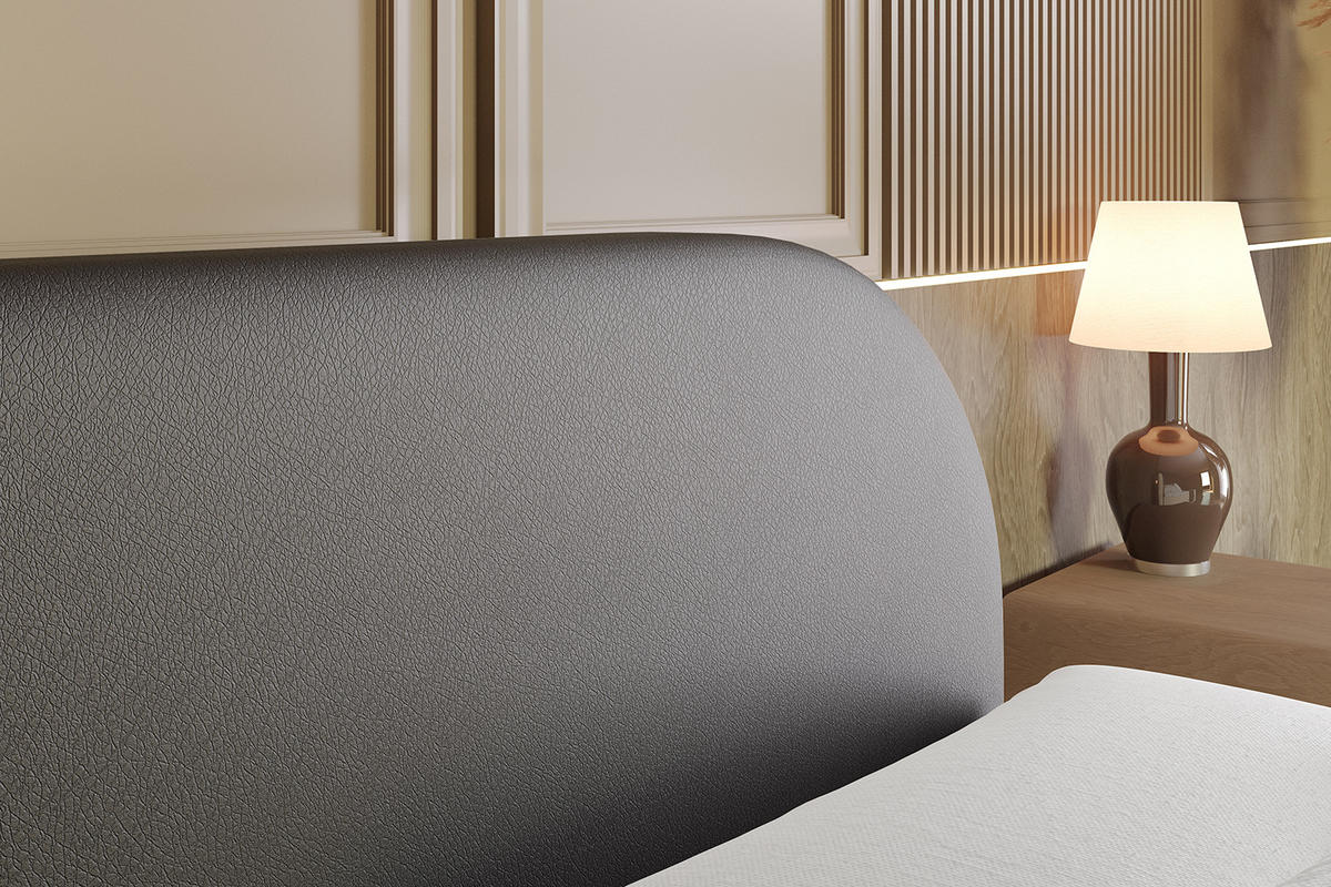 BOXBETT mit Matratze H3 und Lattenrost - NOX - 160x200 - Schwarz Kunstleder - Schwarz, Holzwerkstoff/Kunststoff (160/200cm) - ALTDECOR