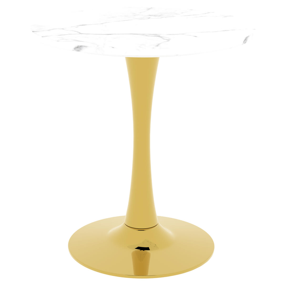 ESSTISCH Goldfarben-Weiß 70/70/72 cm - Goldfarben, Holz (70/70/72cm) - PANGIVO