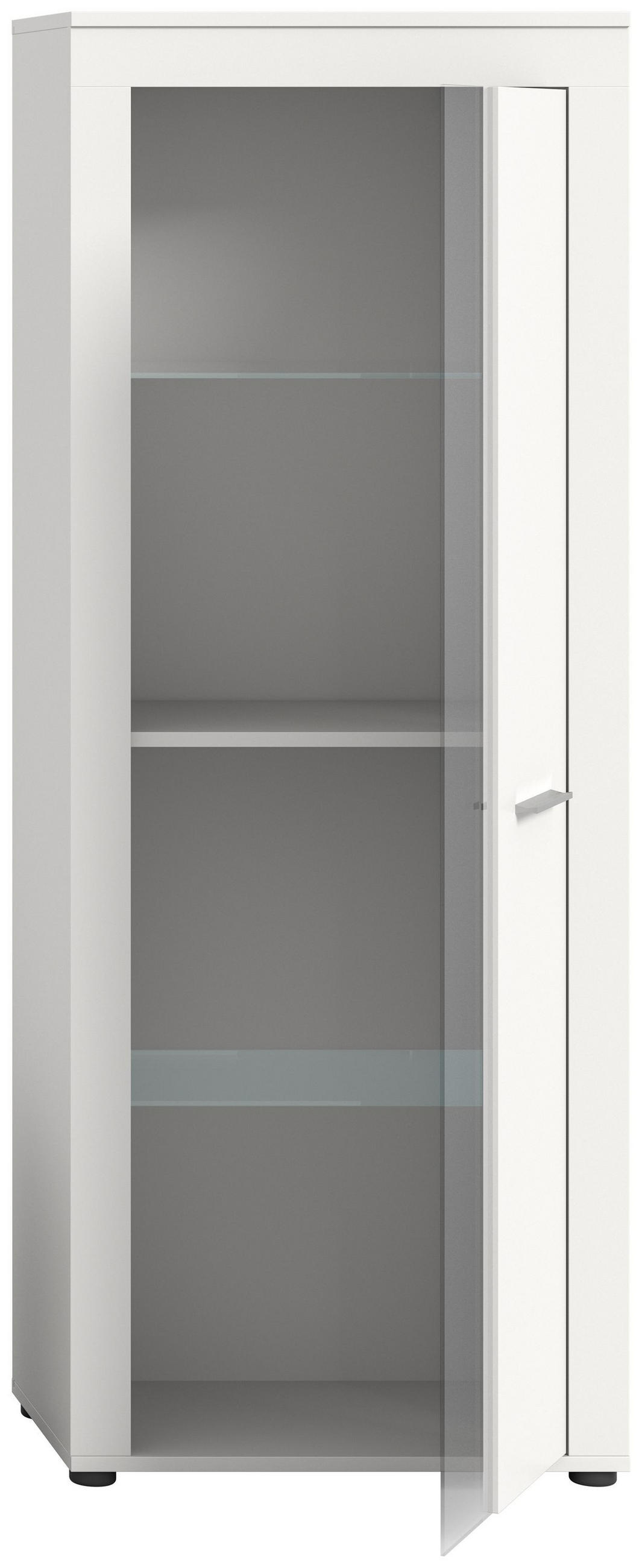 VITRINE JAM (B/H/T: ca. 60/159/35 cm) in weiß/weiß - Weiß, Holzwerkstoff (60/159/35cm)