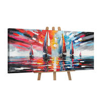 GEMÄLDE Glänzendes Meer auf Keilrahmen 115x50 cm - Multicolor, Holz (115/50cm) - YS-art gallery