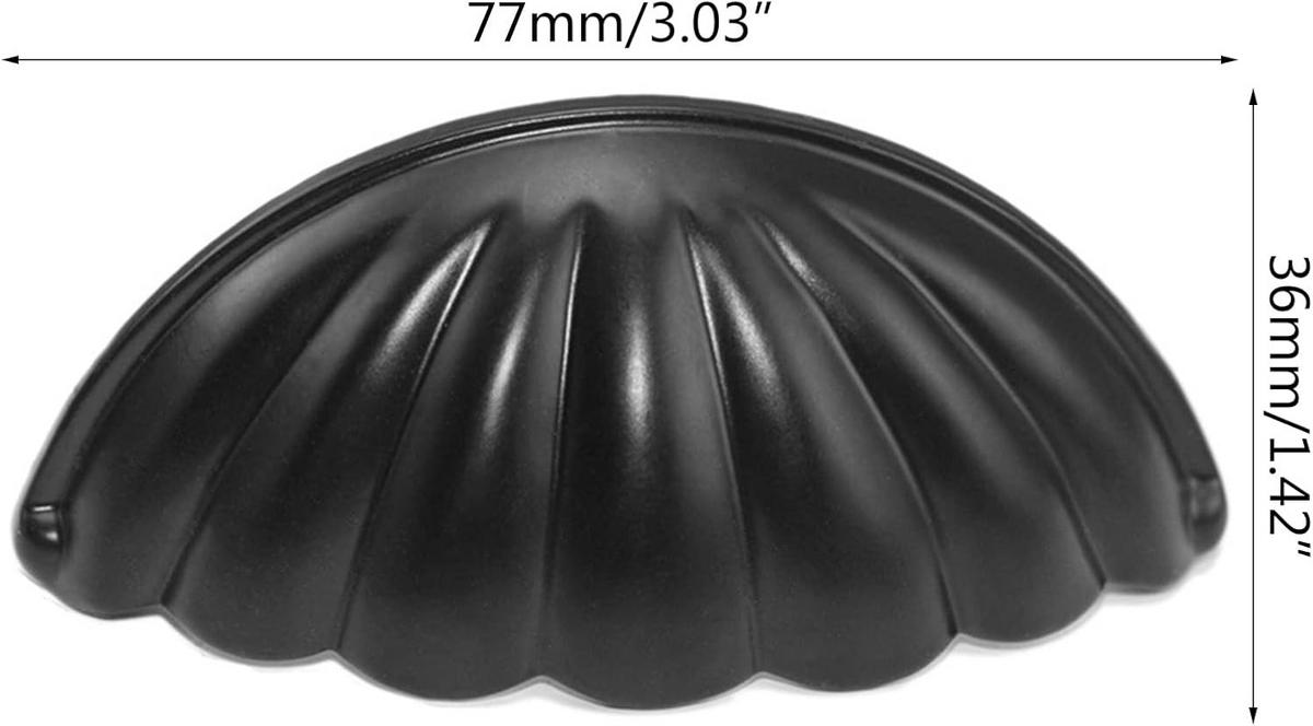 MÖBELGRIFF Antik 4er-Set - Schwarz, Metall (3.6/2.5/7.7cm)