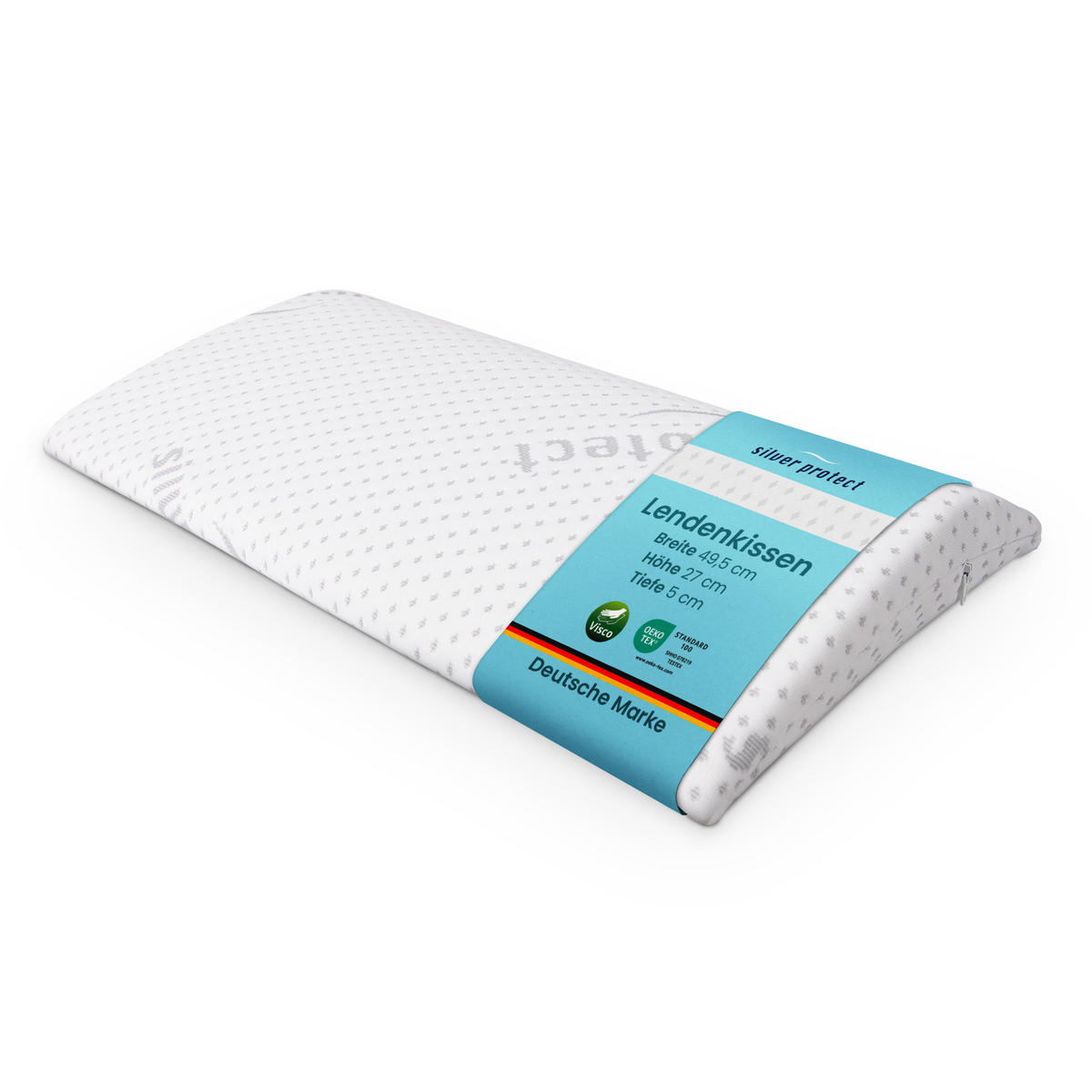 LENDENKISSEN aus Memory-Schaum viscoelastisch 29x48x5 cm - Weiß, Textil (27/50cm) - Bestlivings