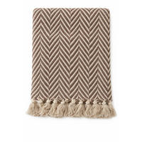 WOHNDECKE Baumwolle 130x180 cm Mit Fransen – Beige/Natural - Naturfarben, Naturmaterialien (130/180cm) - AU Maison